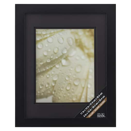 Black Gallery Wall Frame with Black Double Mat by Studio Décor